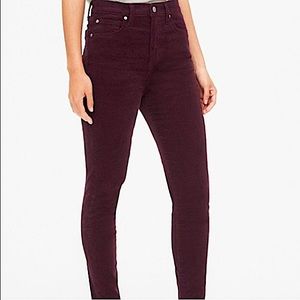 Gap High Rise True Skinny Corduroys — Rich Wine